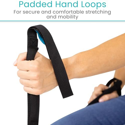 Vive Leg Lifter Strap - Leg Raise Stretch Strap w/Loop for Physical | Therapy, Elderly - Doesn't Strain Knee, Thigh, & Hip Like Other Leg Lifters - Hamstring Stretcher After Surgery, Bed Foot