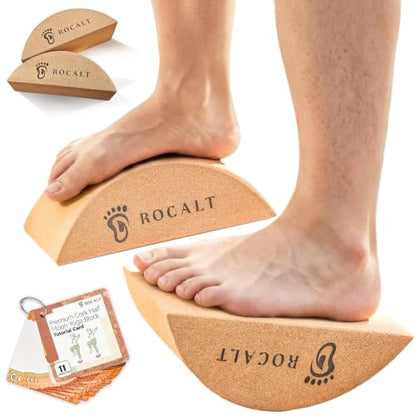 Rocalt Cork Yoga Blocks, Half Moon Foot and Calf Stretching Tool