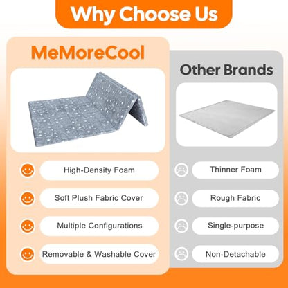MeMoreCool Kids Floor Mattress, 48x72 Inch Foldable Play Mat, Grey Dinosaur | Grey dinosaur 4x6 ft foam tatami futon mat - color: Grey Dinosaur