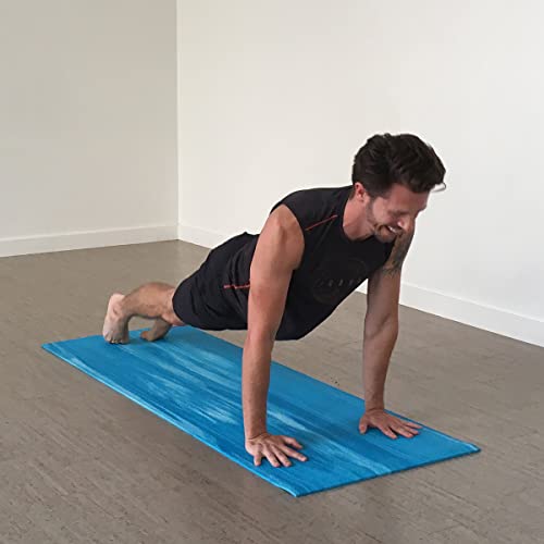 Hugger Mugger Nature Ultra Yoga Mat - Unique Variegated Design, Extra Cushion, Durable, Sticky and Grippy, Stable Non-Slip Surface, Lightweight - color: Ocean