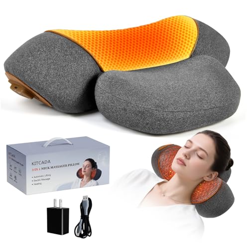 3-in-1 Rechargeable Neck Massager Pillow with Heat, Vibration & Traction