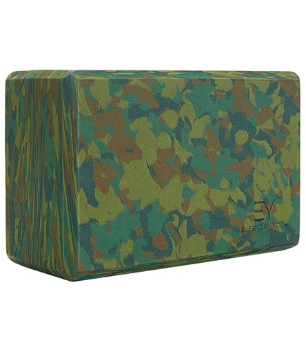 Everyday Yoga Premium Foam Block, 3in/4in/5in Thick, Multi Colors, 1 Block - color: Heritage Camo, size: 4 Inch Thick
