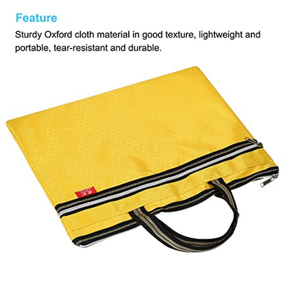 PATIKIL Waterproof Zipper File Bag, Documents Storage Zip Pouch, Yellow | 11x14inch Bag Books Tools for Office Travel - color: Yellow