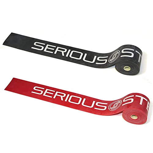 Serious Steel Mobility & Recovery (Floss) Bands |Compression Band | Tack & Flossing Band (7' L x 2" W) - color: Pair - Red & Black