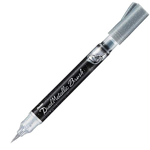 Pentel XGFH-DZ Dual Metallic Brush, Silver - color: Silver