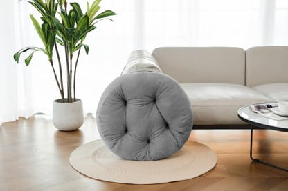 Floor Pillow for Adults, Large Sitting & Meditation Cushion - color: Dark Gray, Round