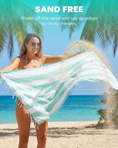 Antfuny 6 Packs Oversized Turkish Beach Towels Thin Quick Dry Sand Free Pool Swim Bath Towel Extra Large Blanket Adult Travel Essentials Accessories Must Haves Summer Vacation Dark Striped - color: Multi Vertical, size: 72 x 36 inch
