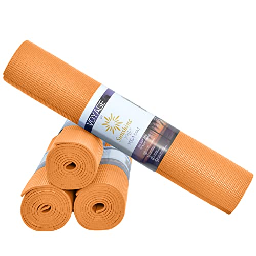 Voyage 5mm Studio Yoga Mats, 4 Pack, 72x24in - color: Orange