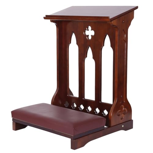 Solid Maple Folding Padded Kneeler, Walnut, Portofino - color: Portofino Walnut