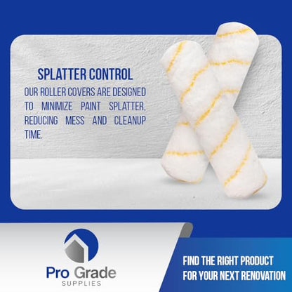 Pro Grade Paint Roller Covers, 9 Inch, 1/2 Inch Microfiber Nap, 5 Pack | For rough, smooth & semi-smooth surfaces | Walls & ceilings | Interior & exterior | Shed-resistant, lint-free