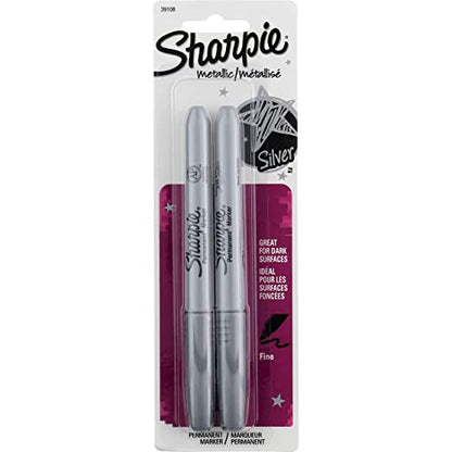 Sharpie Metallic Permanent Markers, Fine Point, Silver, For Black Paper or Dark Surfaces, Arts & Crafts, Posters (Pack of 12) - size: 1 Count (Pack of 12)