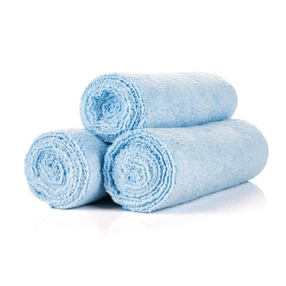 The Rag Company - Sport & Workout Towel - Gym, Exercise, Fitness, Spa, Ultra Soft, Super Absorbent, Fast Drying Premium Microfiber, 320gsm, 16in x 27in (3-Pack) (Light Blue) - color: Light Blue