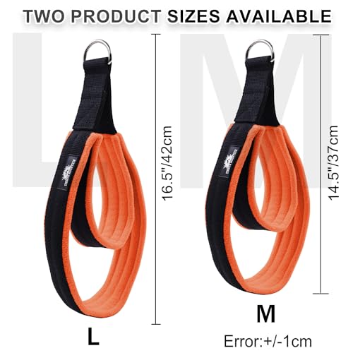 Pilates Double Loop Straps for Reformer, Thickened D-Ring Handle Fitness Straps, 2 Lengths Multicolor Yoga Accessories for Home Workout - color: black orange, size: size L