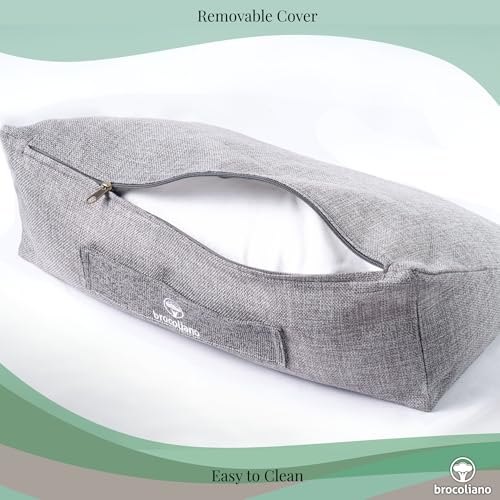 Meditation Cushion – Ergonomic Zafu Pillow for Yoga and Mindfulness – Washable Cover, Natural Buckwheat Fill, Premium Fabric (Cotton Blend/Polyester Variant) (Steel Gray, Medium) - color: Steel Gray