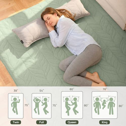ZonLi Japanese Floor Mattress Futon Mattress Queen Size 2.5 Inch Thick - color: Green, size: Queen (80"L x 60"W x 2.5"Th)