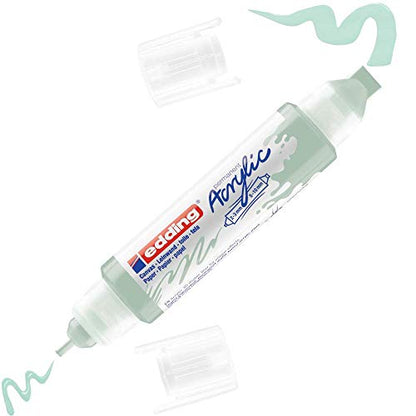edding 5400 Acrylic 3D Double Liner - Mint - 1 Acrylic Colour Tube - 2 nozzles 2-3,5-10mm - Acrylic Paints for Canvas, Painting Boards and Wood - Waterproof acrylics in Artist-Quality Colours - color: Mellow Mint Mat