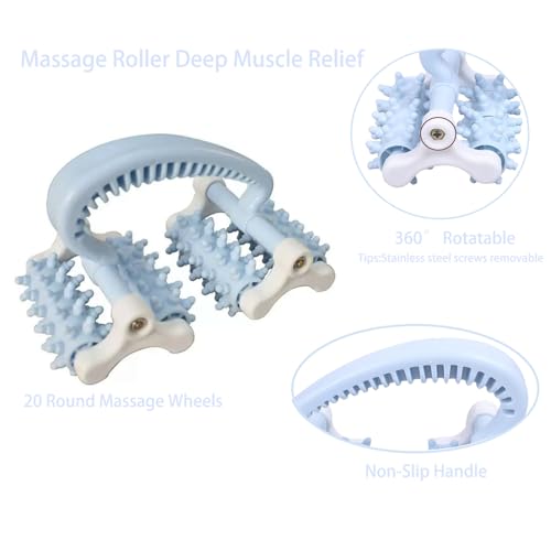 Cellulite Massage Tool,Anti Fascia Release Muscle Cellulite Roller - color: Blue