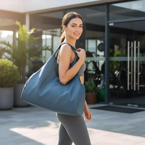 Forestfish Gym Bag For Women With Shoes Compartment & Wet Dry - color: Navy