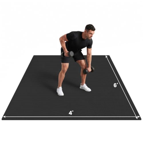 THAILE Large Exercise Mat, 7'x5'/6'x4'/8'x6'/10'x6', 8mm PVC Workout Mat - size: 6x4