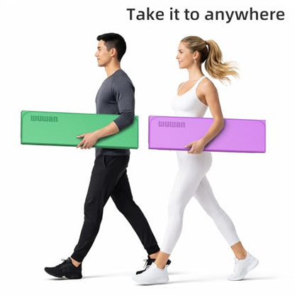 Yoga Mat Thick 10mm, Foldable Yoga Mat 75 x 26 x 0.4 Inches | Portable Workout Mat | Thick Cushioning Surface | Home Gym Exercise Mat | Pilates & Yoga Training - color: Orange