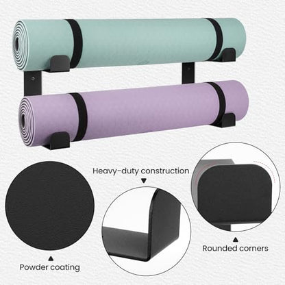4 Tier Yoga Mat Holder Wall Mount & Yoga Mat Storage Rack