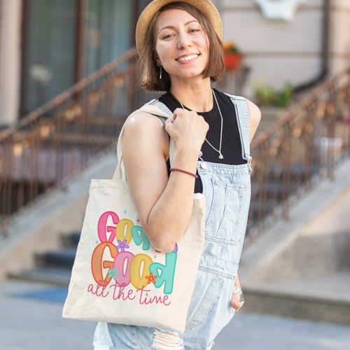 Inspirational Christian Gifts Canvas Tote Bag for Women, Christmas Friendship Birthday Religious Grocery Bags - color: Godgood