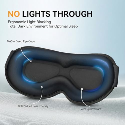 Weighted Eye Mask for Sleeping 2 Pack: Gentle Pressure Blackout Sleep Mask with 3D Contoured Cups, Zero Eye Pressure Sleep Mask for Lash Extensions, Memory Foam Travel Mask, Black Pink - color: Black & Pink (2 Pack)