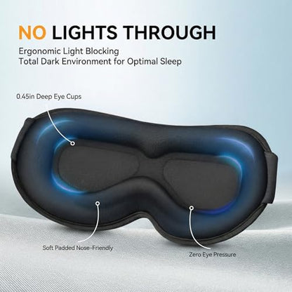 Weighted Eye Mask for Sleeping 2 Pack: Gentle Pressure Blackout Sleep Mask with 3D Contoured Cups, Zero Eye Pressure Sleep Mask for Lash Extensions, Memory Foam Travel Mask, Black Pink - color: Black & Pink (2 Pack)