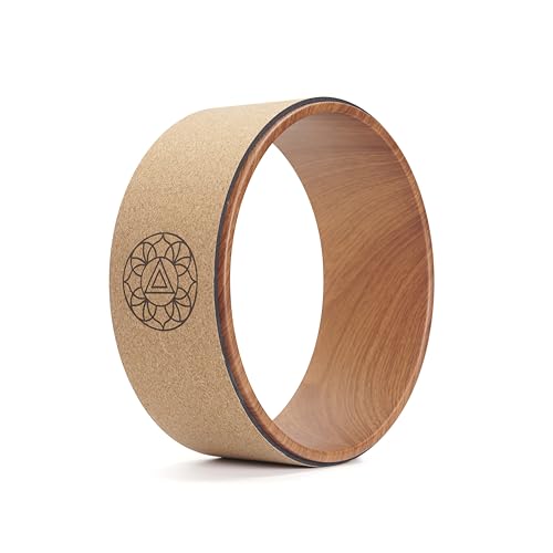 Yoga Wheel Stretching Prop – Designed to improve flexibility, support backbends, and deepen poses for the back, shoulders, and chest. - color: Cork