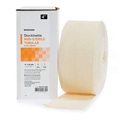 McKesson 16-4T-425 Medi-Pak Performance Non-sterile Tubular Cotton Stockinette, 4" Width, 25 yd. Length, 4" Width, 900" Length (Pack of 10) - size: 4 Inch x 25 yards (Pack of 10)