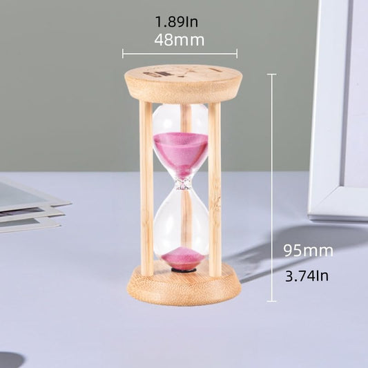 Mini Wooden Sand Timers,100% Bamboo Hourglass Sand Timers 5Min Sandglass Timer for Toothbrush Timer Games Classroom Home Office Cooking(Pink+5Min) - color: Pink, size: 5Min