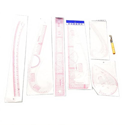 7PCS French Curve Ruler Set, High Accuracy Complete Tools Hip Curve Ruler with Scale, Sewing Ruler | Sewing Tools | Sewing Rulers | Craft Ruler for Beginners Tailors Pattern