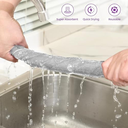Microfiber Cleaning Cloths-12 Pack,Microfiber Towels for Cars & Kitchen,Highly Absorbent Cleaning Towel,Lint Free Streak Free Rags for House,Window,Grey(12.2"x12.2") - color: Grey