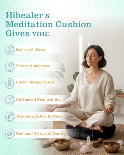 Hihealer Crescent Meditation Cushion and Lavender Eye Pillow