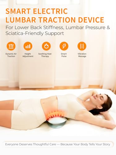Smart Lower Back Massager with Soothing Warm Therapy & Air Traction – Spinal Decompression Device for Sciatica Relief, Lumbar Pressure & Stiffness - Ideal Gift for Parents & Loved Ones
