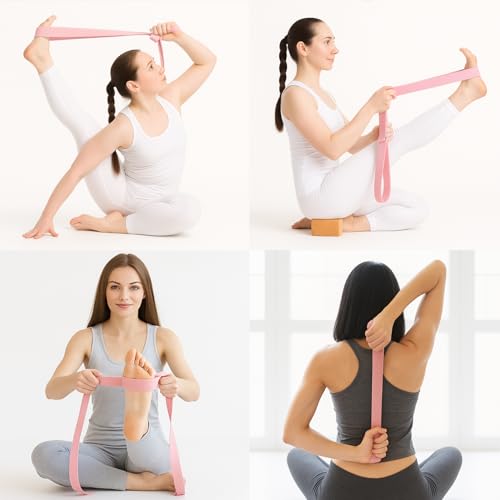 YXILEE Pilates Ring Circle Set - Workout at Home Workout Equipment Women - Booty Bands Stretching Equipment Pilates Mini Exercise Ball for Legs Arms and Thighs - color: Pink