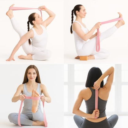 YXILEE Pilates Ring Circle Set - Workout at Home Workout Equipment Women - Booty Bands Stretching Equipment Pilates Mini Exercise Ball for Legs Arms and Thighs - color: Pink