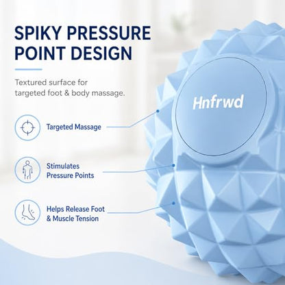 Premium Silicone Foot Massage Ball, 3.3 Inch Spiky Massage Ball for Plantar Fasciitis Relief, Deep Tissue Trigger Point Ball for Feet, Heel, Arch, Legs, Arms & Glutes, Odor-Free