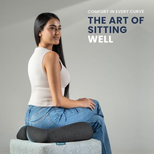 Office Chair Cushion for Back & Tailbone, Sciatica Pain Relief Pillow - color: Black