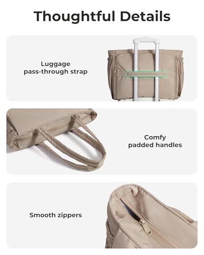BAGSMART Yoga Pilates Tote Bag for Women with Knotted Handle, Gym Bag - color: Chocolate