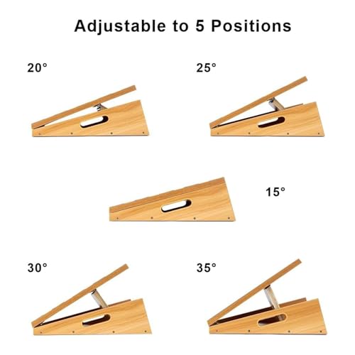 StrongTek Wooden Slant Board, Adjustable Incline, Side Handles, Non-Slip | Standard and XL Sizes, Full or Partial Non-Slip Surfaces, Side Carry Handle, Calf and Ankle Stretching, Squats and Rehab - style: full-coverage