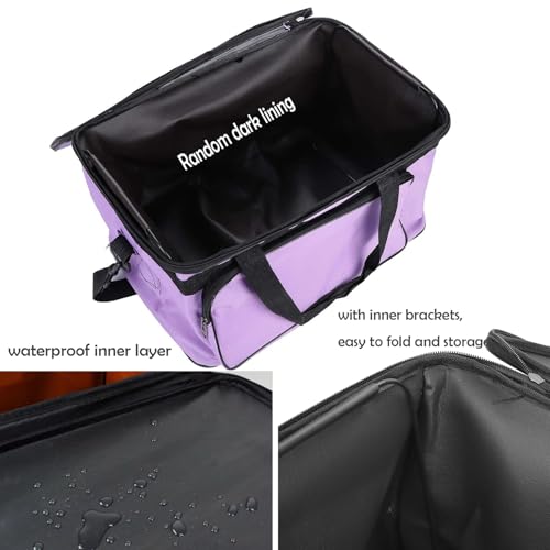 Art Supplies Organizer Bag Craft Tool Storage Tote Carrying Case Artist Travel Carrier Waterproof Paint Box Foldable For Drawing Sketch Painting Large Capacity, purple, 18.5x11.8x10.6inch(47x30x27cm) - color: purple