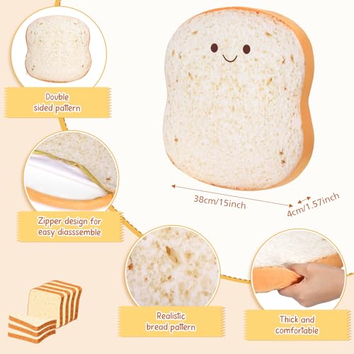 8 Pcs Toast Floor Cushions for Kids Classroom, Cute Floor Pillows