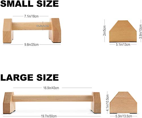 Pushup Stands - Wooden Push Up Bars Gym Gear Equipment with Anti-Slid Mat Workout Solid Exercise Women Men Portable Fitness - style: Regular
