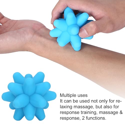 1PCS Spiky Massage Ball, 80mm Silicone Trigger Point Massage Ball, Blue Fascia Balls for Reaction Training, Massage