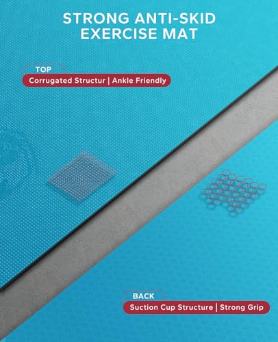 HAPBEAR Large Exercise Mat-6'x4'/7'x5'/6'x8'/6'x9'/6'x10'/6'x12'x 1/3"(8mm) - color: Lake Blue-High Density 7'×5'×⅓"