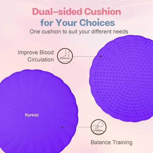 kisnbld Wobble Cushion, Balance Disc with Pump, Core & Posture Training - color: 1Purple