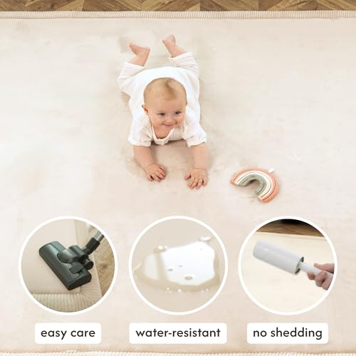 Hakuna Matte CloudSoft Play Mat - Beige 50" x 50" Super Soft - color: Beige, size: 50" x 50"