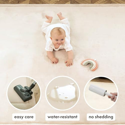 Hakuna Matte CloudSoft Play Mat - Beige 50" x 50" Super Soft - color: Beige, size: 50" x 50"