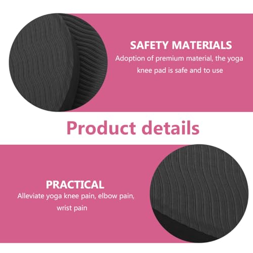 Toddmomy 2PCS Thick Eco TPE Yoga Knee Pads, Non-Slip Workout Cushion for Gardening Protection(Black, 17.5x17.5x4cm)